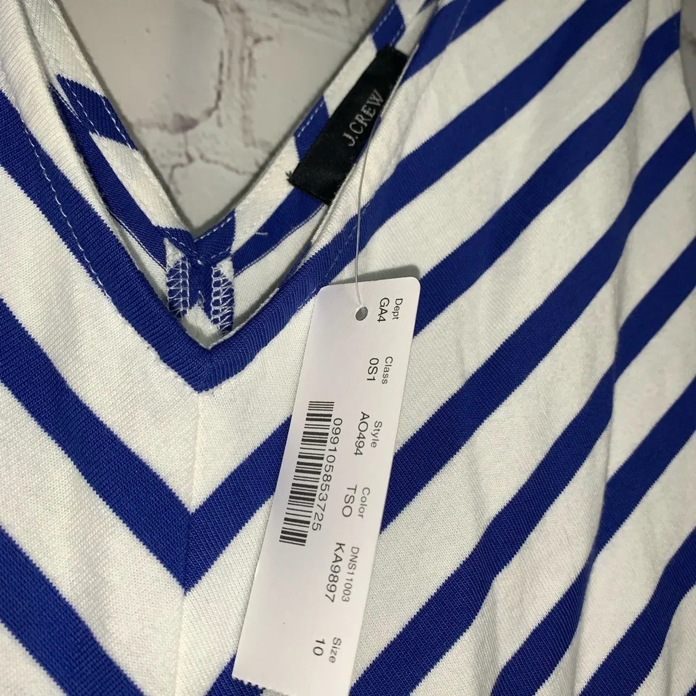 NEW J. Crew Re-Imagined Striped Wide Leg Summer Jumpsuit Size 10 - Picture 3 of 9